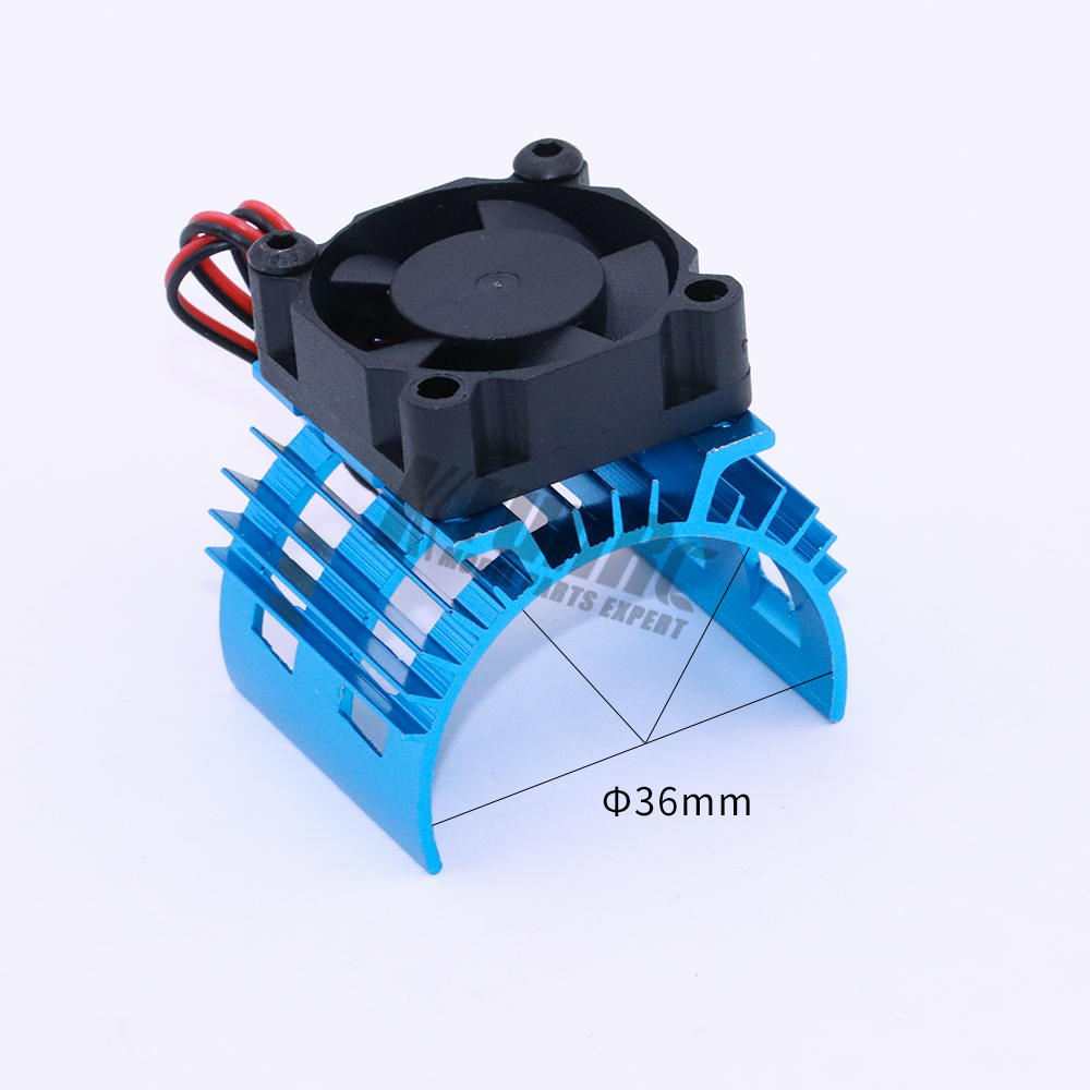 On purple RC Parts Electric Car Motor Heatsink Cover + Cooling Fan for 1/10 HSP Car 540 550 3650 Size Motor Heat Sink