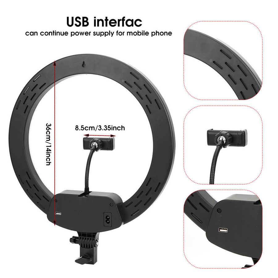 led ring light Adjustable Brightness 14 Inch Live Broadcast Beauty Wireless Remote Control Ring Fill Light