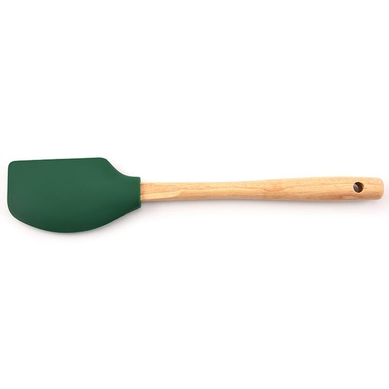 Justdolife 1Pc Keuken Bakken Spatel Siliconen Houten Handvat Schraper Spatel Gebak Spatel Bakken Tools Accessoires: Dark Green