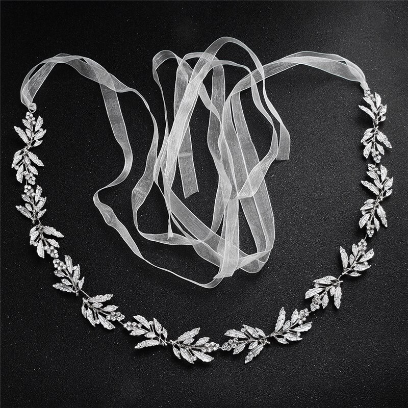 Zilver Strass Bruiloft Riem Bruids Sjerpen Gold Crystal Lint Riem Sjerpen Tailleband Diamanten Bruiloft Decoratie WS-J043: silver
