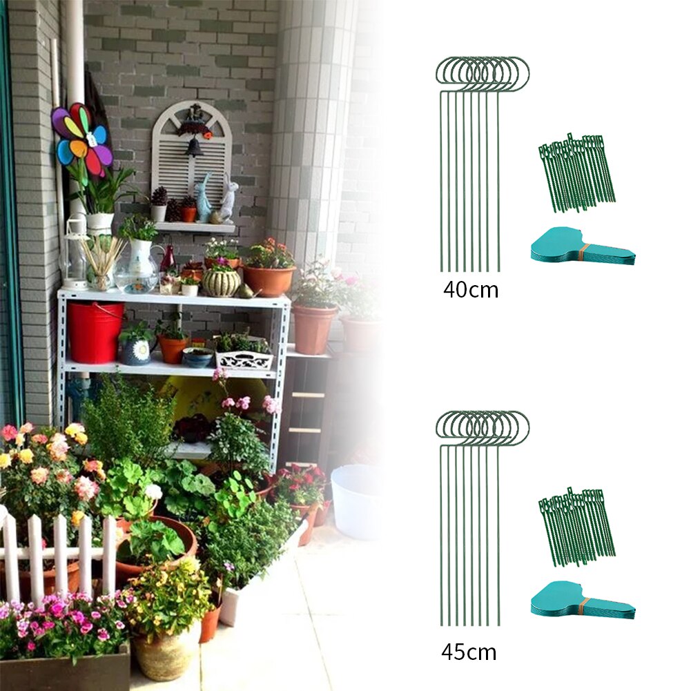 38Pcs Plant Support Stakes, Garden Single Stem Support Stake Plant Cage Support Rings For Amaryllis Tomatoes Orchid Lily Peony