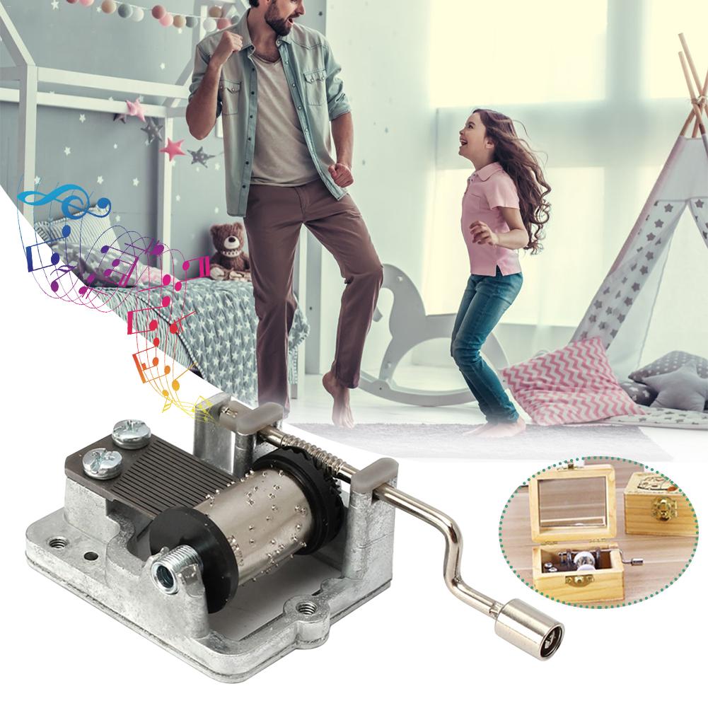 DIY Music Box Mini Hand Cranking Music Movement DIY Music Box Decorative 10 Tones Beautiful Melody Hand Crank Movements Parts