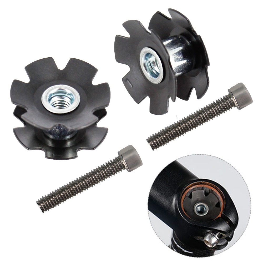 Widelec rowerowy rdzeń montażowy MTB sterować rura zestaw słuchawkowy śrubin mocujące z kołnierzem gwiazda orzechy dla 1-1/8 "28.6mm Steerer bezgwintowy widelec