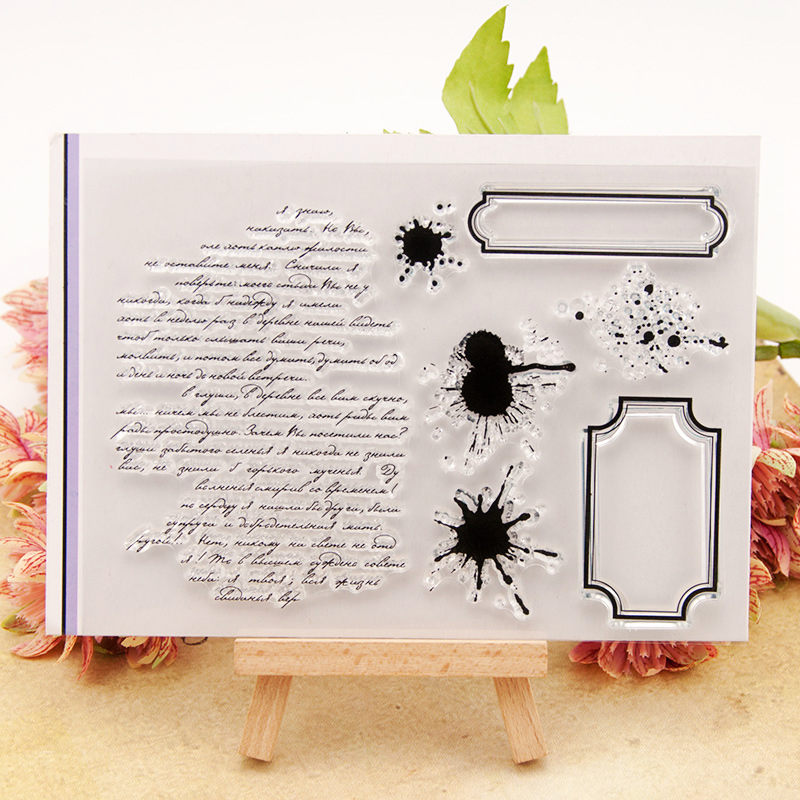 Sellos transparentes para DIY Tarjeta de Scrapbooking silicona fondo de texto antiguo sellos transparentes que hacen álbum papel artesanía decoración sellos