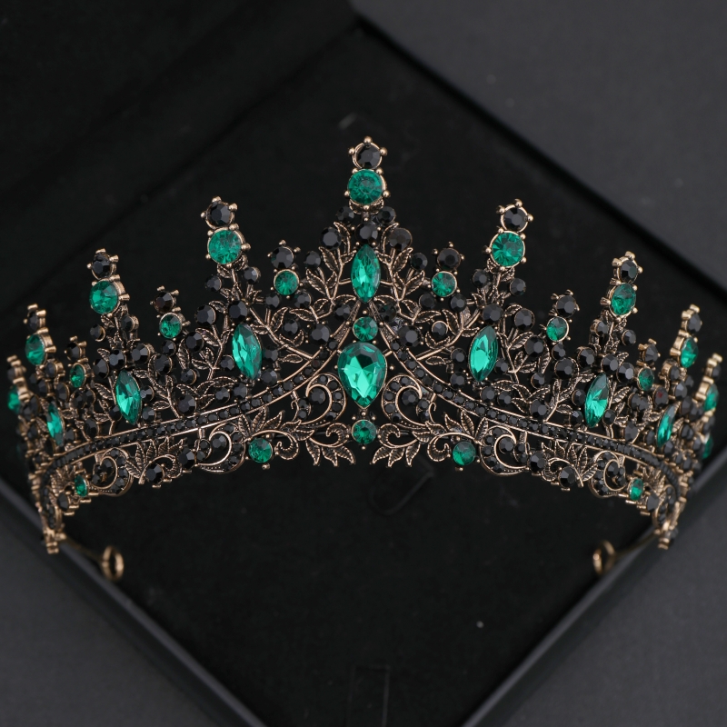 Barok Kristal Tiara 'S En Kronen Strass Prom Diadeem Kroon Voor Vrouwen Bruids Bruiloft Haaraccessoires Sieraden Kroon Tiara: Blauw