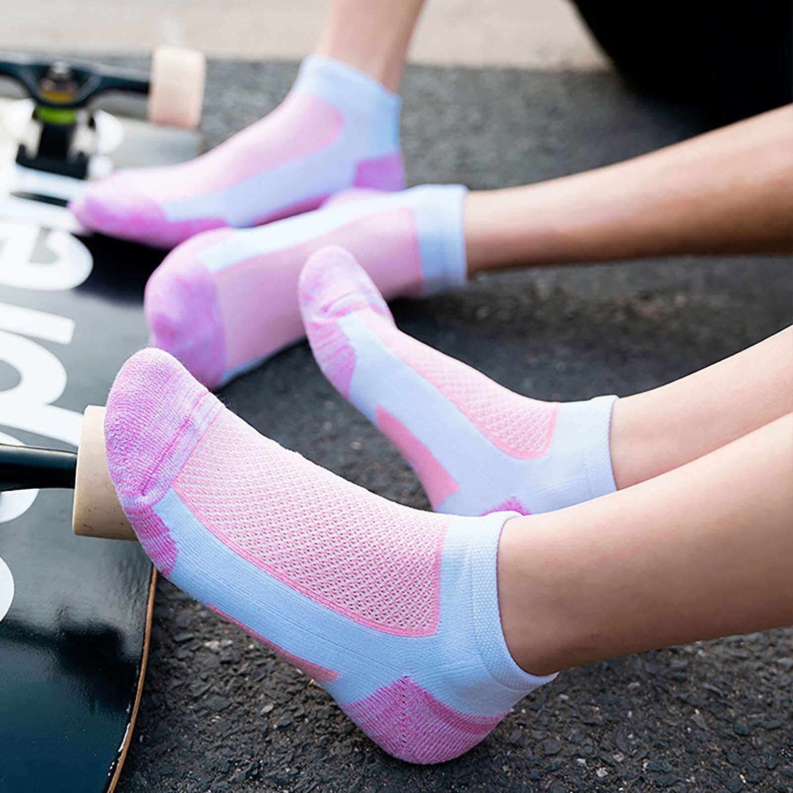 Men Women Sports Socks Middle Canister Movement Towel Cotton Breathable Socks Badminton Walking Breathable Thin Socks 30#