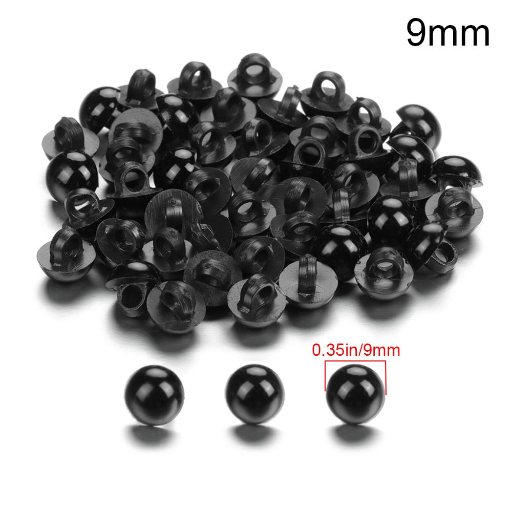 Ojos sólidos de plástico negro para muñeca de oso, marioneta de felpa, juguete, nariz, Animal, botón de costura, accesorios, 50 piezas: Blanco