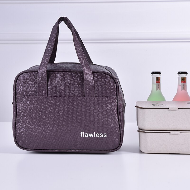 Bolsa aislante de polietileno portátil para picnic, bolso de viaje para el almuerzo, para estudiantes: Morado / 5L