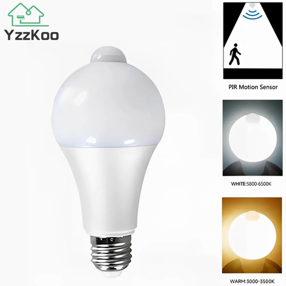 220V E27 PIR Motion Sensor Lamp 9W 12W 15W 18W 20W LED Bulb With Motion Sensor Infrared Radiation Motion Detector Security Light