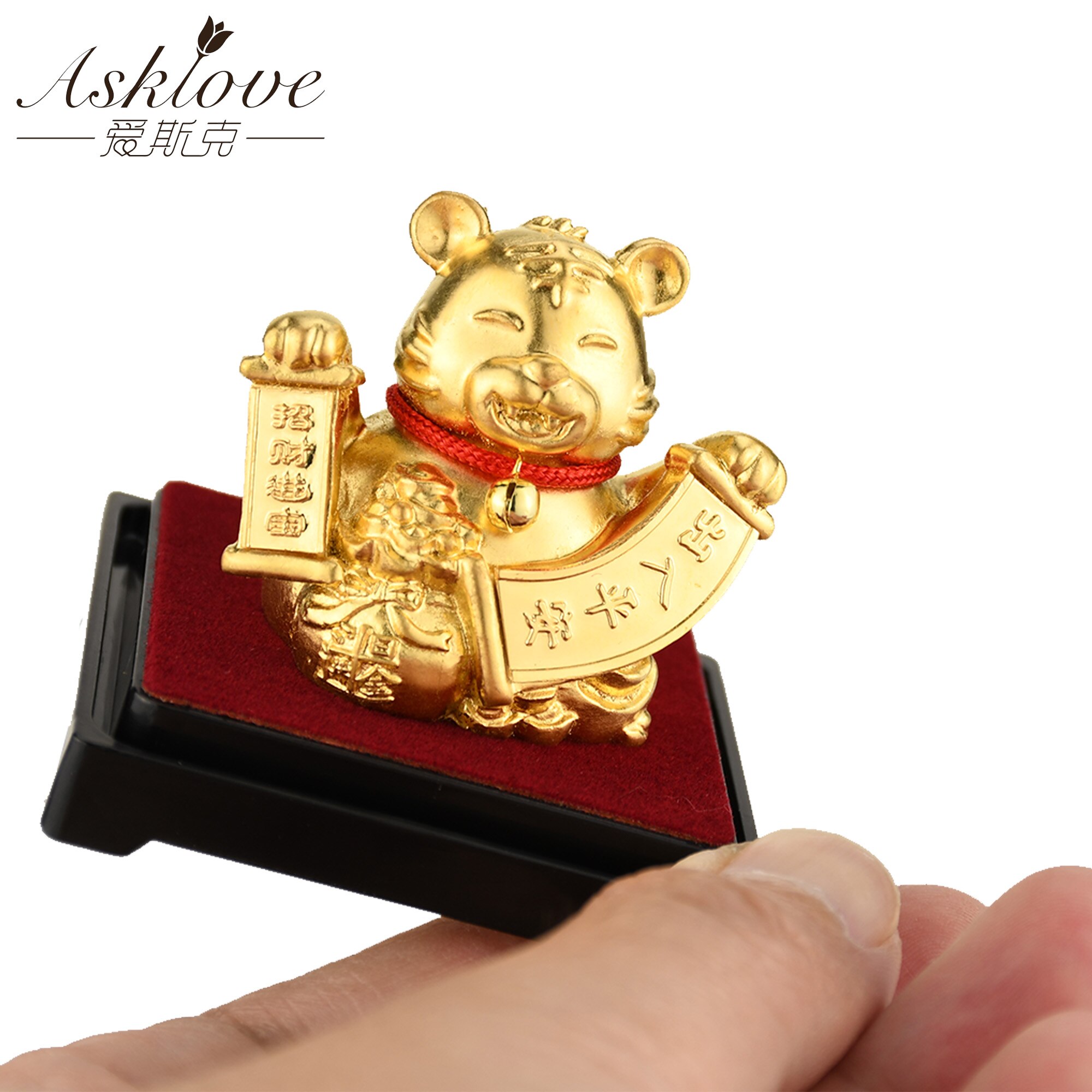 Chinesische Sternzeichen Sammeln Reichtum Ornamente 24k Gold Folie Fengshui dekor Drachen/Ratte/Schwein/affe Auto Glück handwerk Heimat Sekretariat Dekor