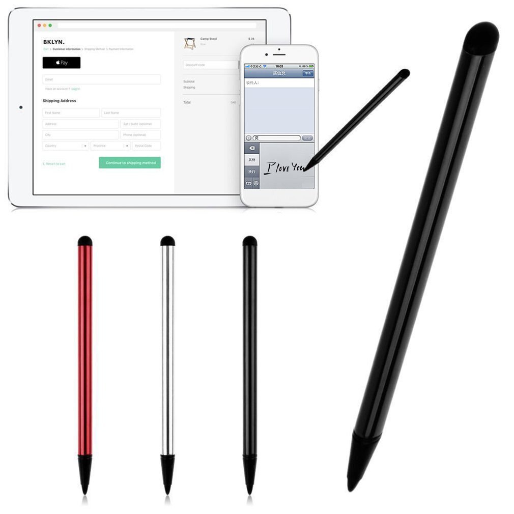 Handy Starke Kompatibilität Touchscreen Stylus Handschrift Stift Kugelschreiber Metall Universal Metall & Soft Gummi 120*10*10mm