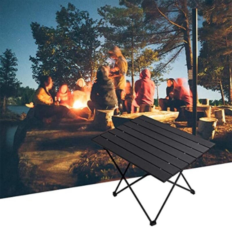 Bærbart bord foldbart campingbord skrivebord sammenfoldeligt vandreture rejser udendørs grill have picnic bord al legering ultra-let