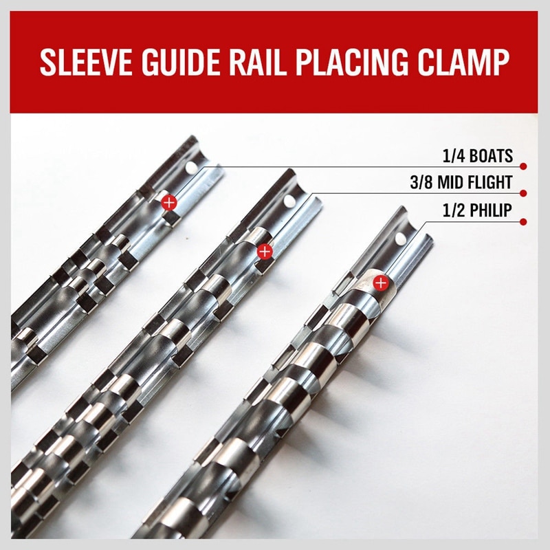 Socket Rack Holder 1/4 Inch 3/8 Inch 1/2 Inch With 16 Clips On Rail Tool Organizer Storage
