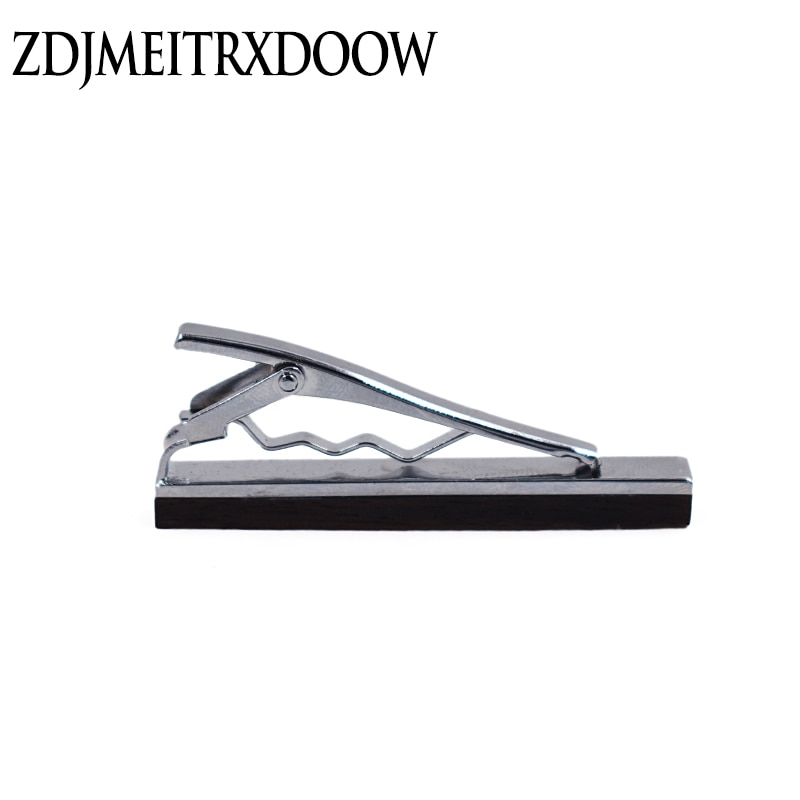 ZDJMEITRXDOOW Tie Clip Classic Style Pin Clasp Bar Wood Male Business Necktie Clip Clasp Metal Men Jewelry Tie Bar