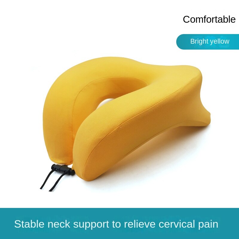 U Shaped Breathable Travel Pillow Portable Neck Car Plane s Stretcher Ring Bearer: Yellow 28x33x14cm