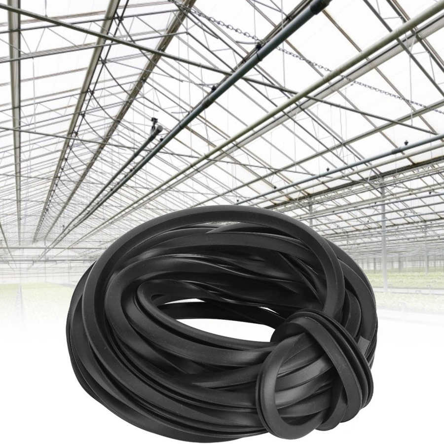 4m/10m/18m sort drivhusgummibåndslinie kabel drivhus tilbehør til glasforsegling drivhusværktøj