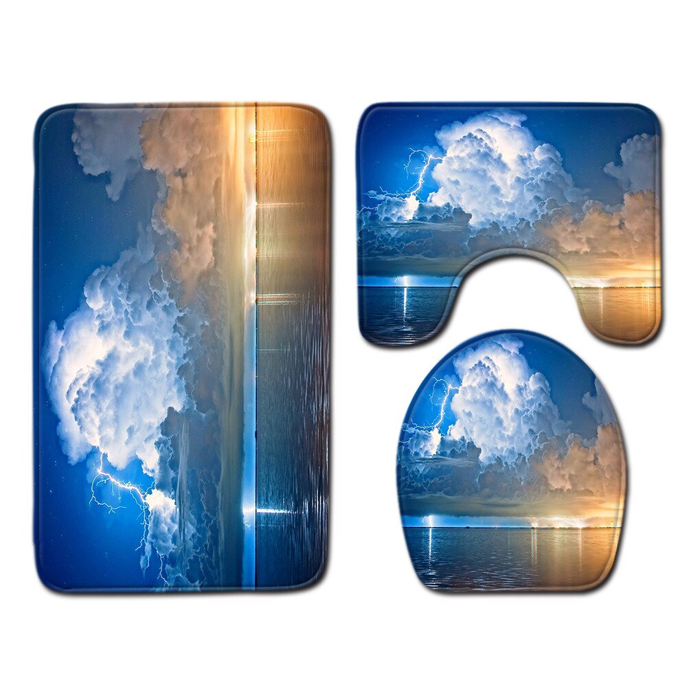 Ster badkamermat toilet driedelige set badmat badmat baddecoratie badkamertapijt badmatset: Q190910-a028