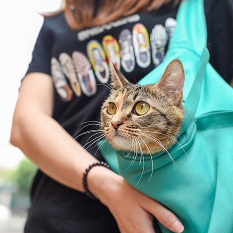 Hands Free Shoulder Pet Pouch Tote Foldable Cat Carrier Bag Outdoor Travel Handbag