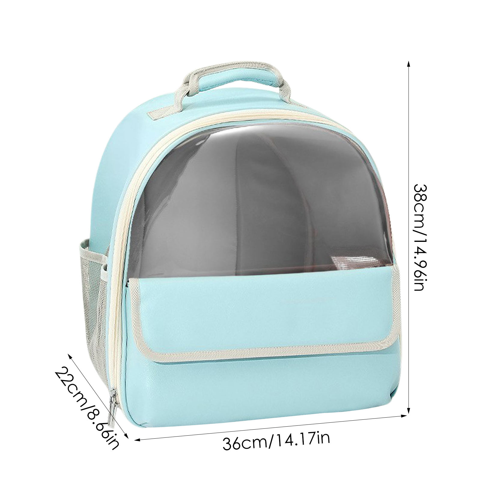 Space Bag Pet Carrier Cat Backpack Transport Bag Visible Cat Carrier Backpacks Breathable Mesh Fabric Waterproof PU Pink / White