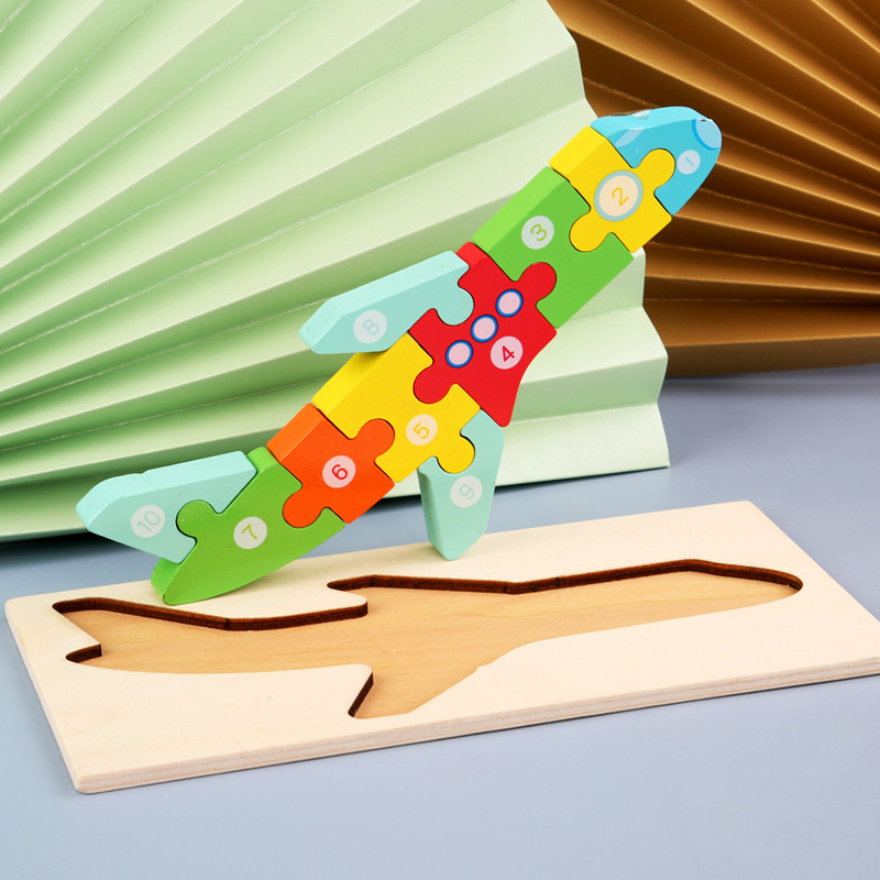 Puzzles en bois Montessori pour enfants, jouets Montessori pour tout-petits de 2 3 4 5 ans, Puzzle 3D, jouet éducatif dinosaure: Or
