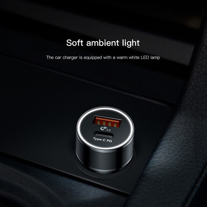 Baseus Auto Telefon Ladegerät USB schnell aufladen für iPhone X 8 8P Huawei Schnelle Ladegerät Adapter Buchse 36W typ-C PD Auto Auto Ladung