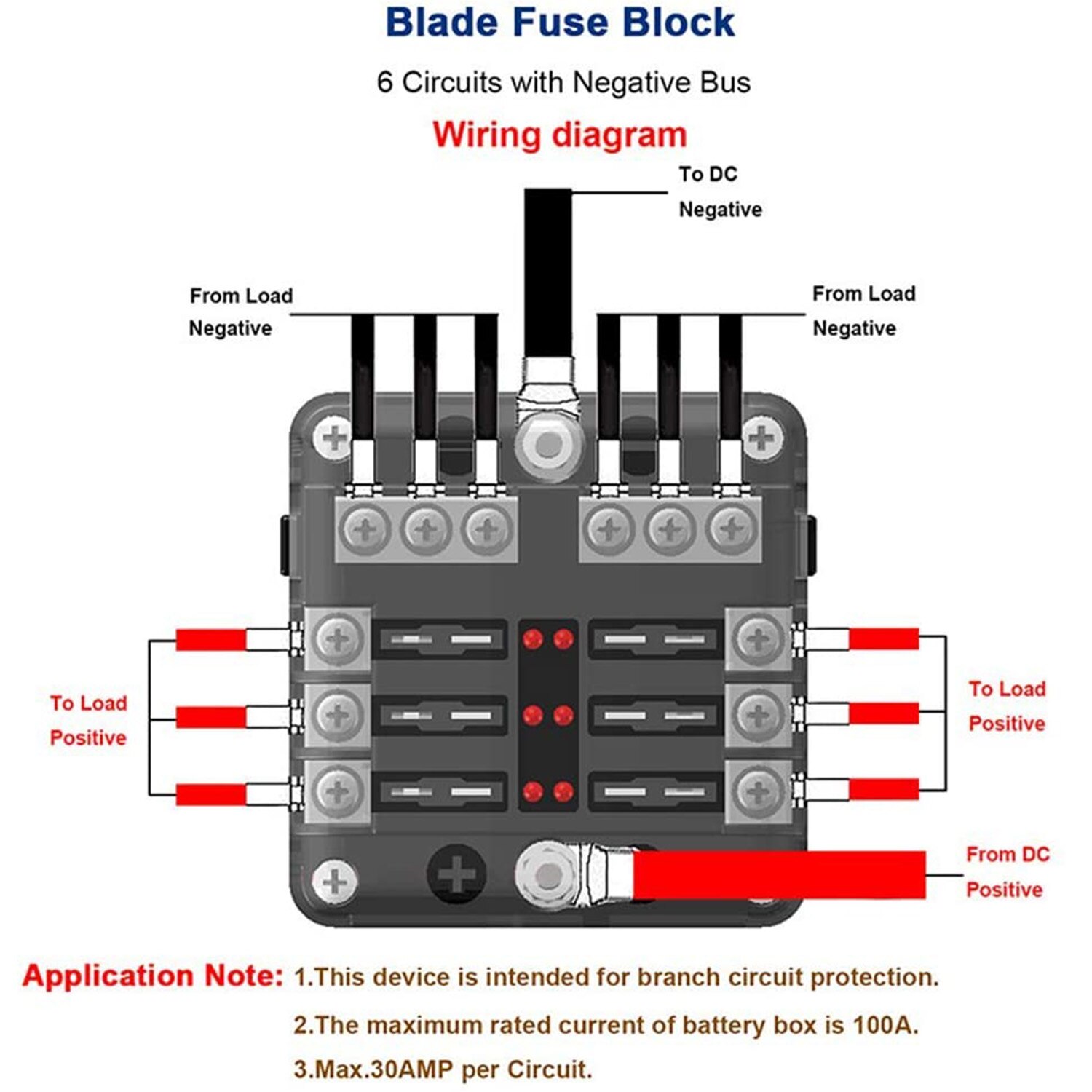 Met Led Fuse 6 Way Blade Fuse Blok Doos Houder 6 Circuit Bus Me... – Vicedeal
