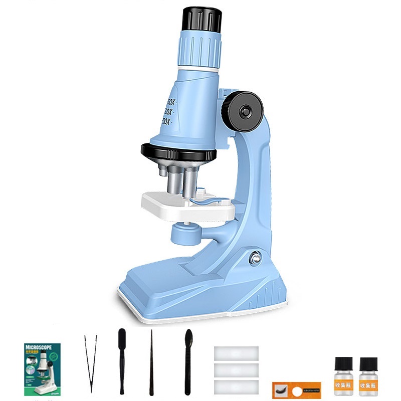 Kit de microscopio para niños 200x 600x 1200x, juguete de tallo de ciencia biológica, microscopio de bolsillo educativo para escuela y hogar con luz LED: Verde militar