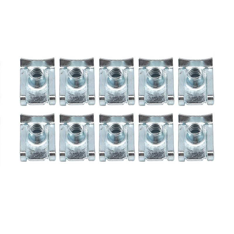 10pcs M4/M5/M6/M8 For Motorcycle Car U Nuts Speed Clip Fastener Assorted Kits 304 Stainless Steel U-shaped Clip Chimney Nut: M6