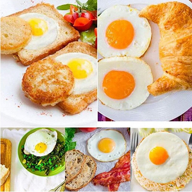 Herramienta para freír huevos de acero inoxidable, molde antiadherente para hacer tortitas de huevo, moldes de tortilla para hornear en la cocina, molde con forma de anillo para huevo