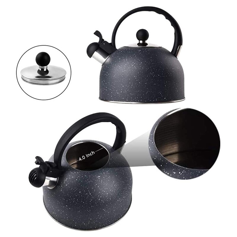 Whistling Tea Kettle, Teapot with Loudd Whistle and Anit Handle, Food Grade Stainless Steel Water Kettel for Home