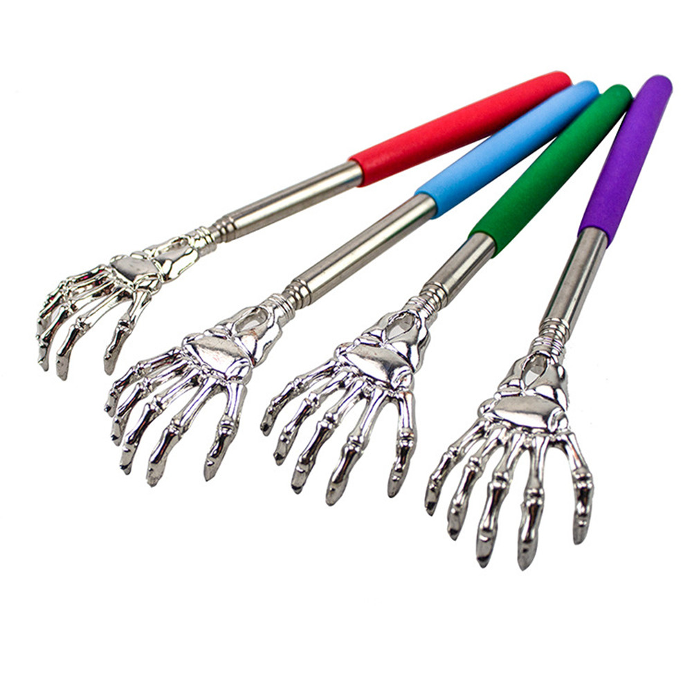 Rascador de espalda de acero inoxidable, masajeador telescópico para rascar, picazón extensible, productos de salud feliz para ancianos, artesanías Hackle