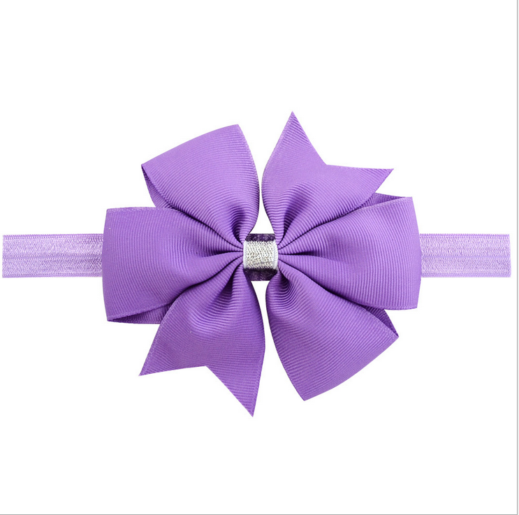 Children Accessories Cute Baby Girls Hair Bows For Kids Hair Bands Hair Clips Big Bowknot Sequin Headwear: Purple