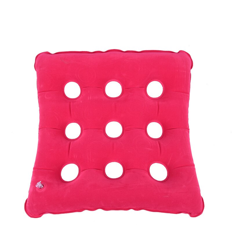 Massage Kussen Lucht Opblaasbare Zitkussen Met Warmte Verzegeld Bouw Rolstoel/Home/Office Seat Pad Bolster Cojines Kussen: 9hole flannel red