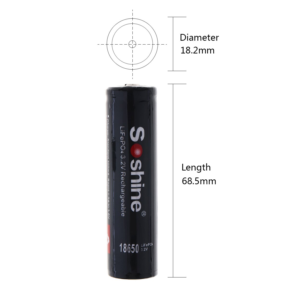 4 Stks/partij Soshine 18650 3.2V 1800 Mah LiFePO4 ... – Grandado