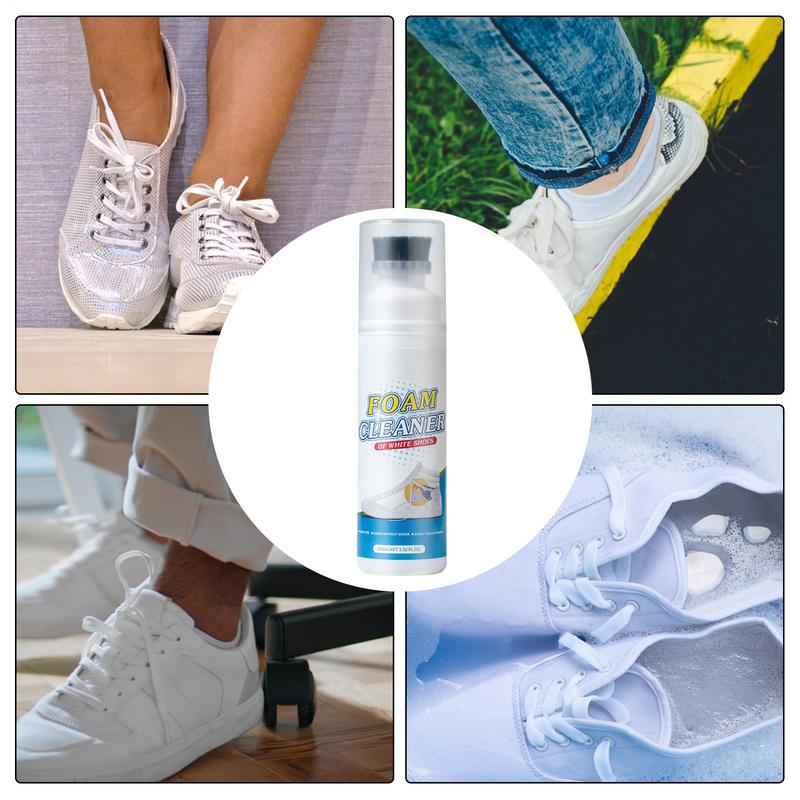 100 ml Sneaker-Reiniger, Schaumreiniger für weiße Schuhe, Stiefel, Canvas-Reinigungsfleckenentferner-Spray, entfernt Schmutz und Gelb
