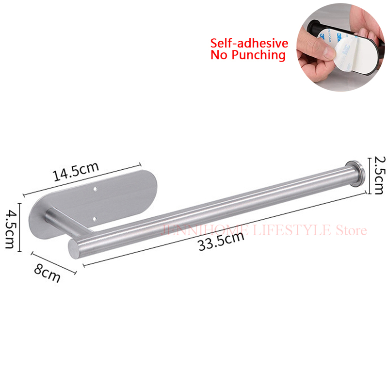 Lijm Wc Papierrolhouder Organizer Wall Mount Zwart Opslag Stand Keuken Badkamer Tissue Handdoek Dispenser Roestvrij: Marineblauw