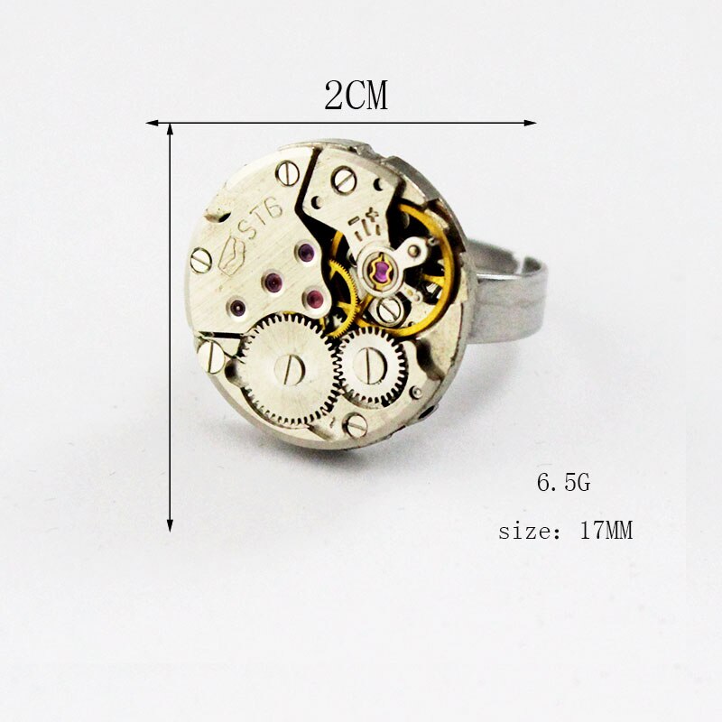 HUANZHI 2020 nowy punk indywidualność fajny aspekt ruch parowy bieg regulowane metalowe pierścionki dla kobiet Człowiek para pierścień: 1