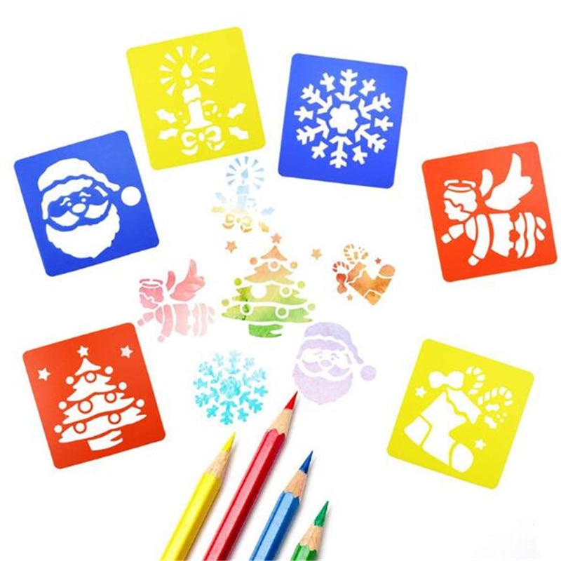 6Pcs Kinderen Multi Vormige Plastic Heersers Schilderij Tekening Sjabloon Stencil Kids Kinderen Leren Art Tool Kleurrijke Tekening Speelgoed