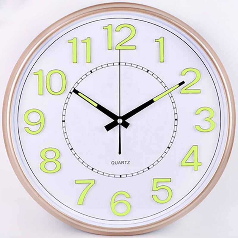 Mute vægur moderne stort natlys ur quartz dekorative digitale wanduhr vægmaleri vægure: 38cm stil 15