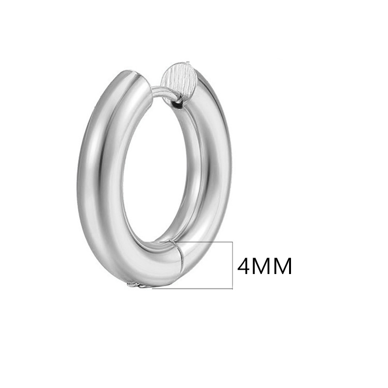 Chunky Hoop Earrrings Stainless Steel Women Men Go... – Grandado