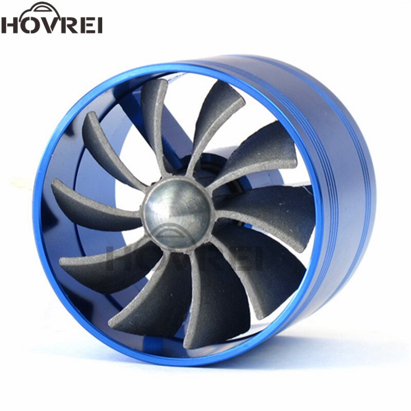 64.5 x 50mm Universal Car Air Intake Single Fan Engine Turbine Supercharger Turbocharged Air Filter Turbocharger Gas Fuel Saver