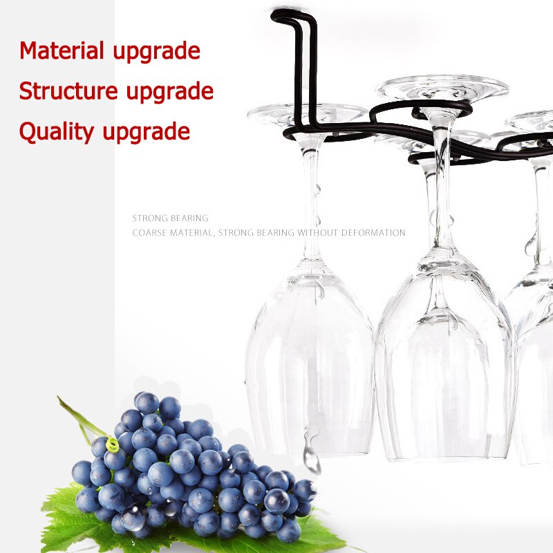 8 kopper metall vintage bronse vin glass stativ holder stilkgods hengende under skap kjøkken bar champagne vin kopp oppbevaringshylle