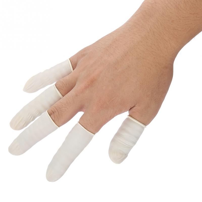 100 Stks/set Wegwerp Vingertoppen Handschoenen Mouw Vinger Cover Emulsie Antislip Antistatische Beschermende Vingercondoom Protector