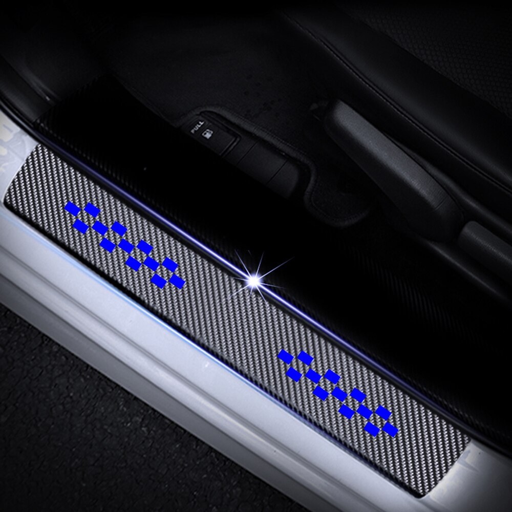 Car Accessories Carbon fiber vinyl Car Door Sill For Chevrolet Mazda Hyundai Nissan Door Sill Protector For Universal Cars Auto
