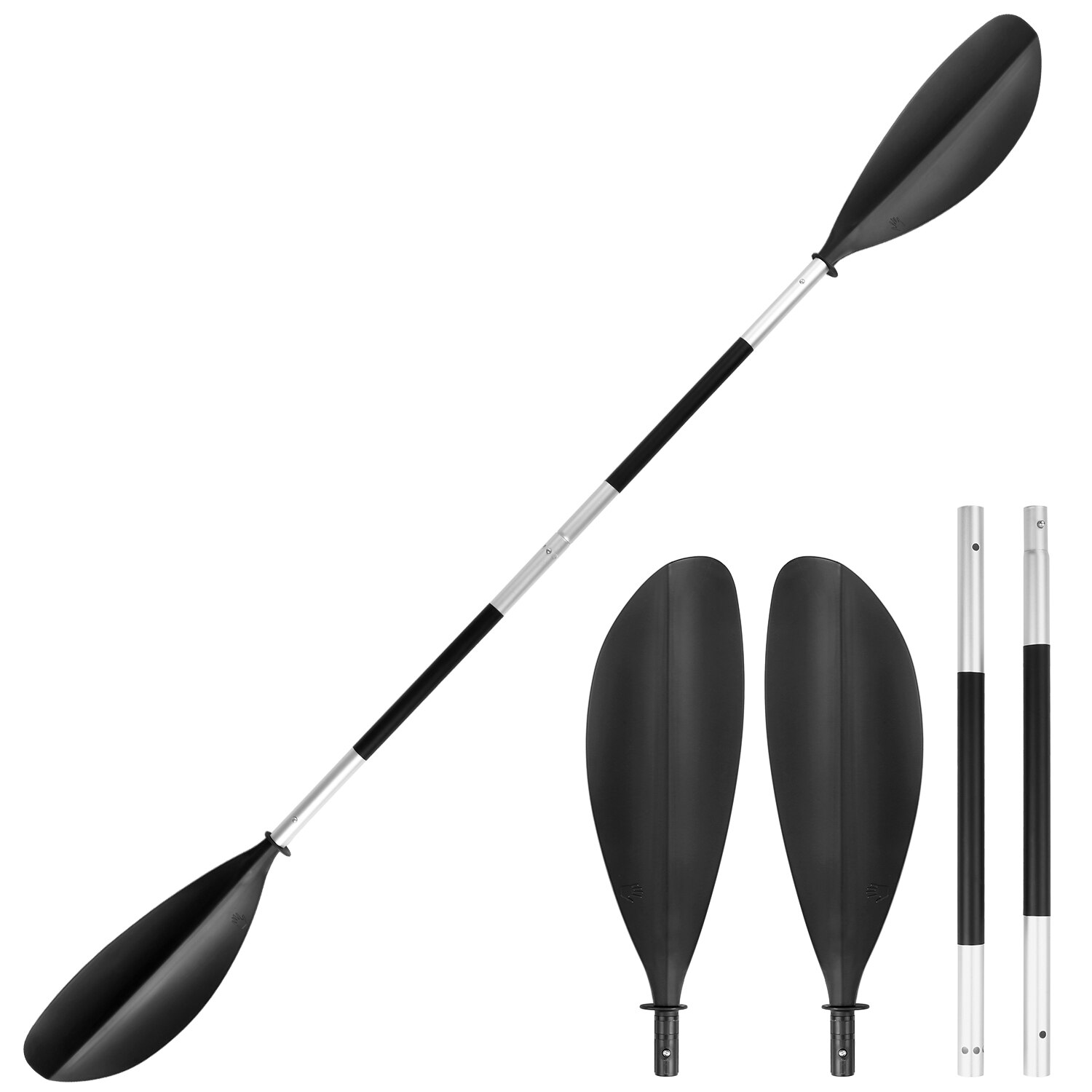 4 Stuk Quick Release Asymmetrische Kayak Paddle Board Surf Peddelen Roeien Pulp Vier-Sectie Paddle M2030-05 Surfen Accessoires: Black