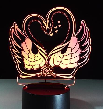 Valentinstag 3D Lampe LED-nachtlicht 7 Farben Tisch lampe Wohnkultur Birne berühren Sensor Luminarias für Frau: Liebe 8