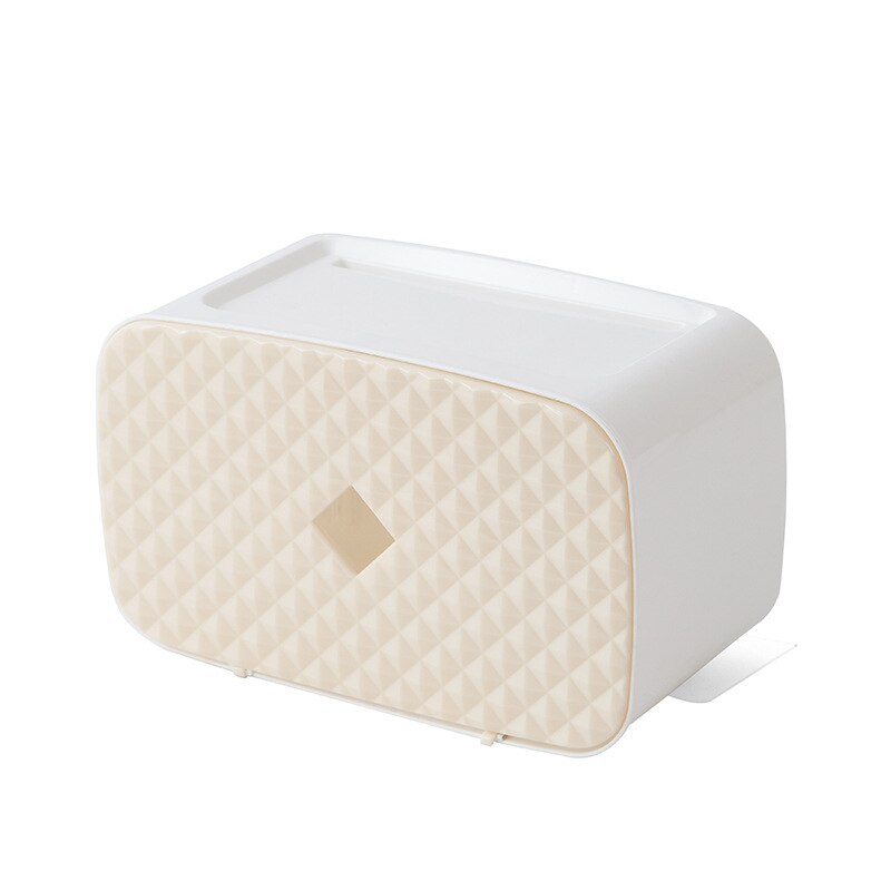 Tissue Dispenser Wall-mounted kitchen Tissue Holder Toilet Storage Box Rack Napkin Home Organizer Accessories Sanitary Paper: apricot
