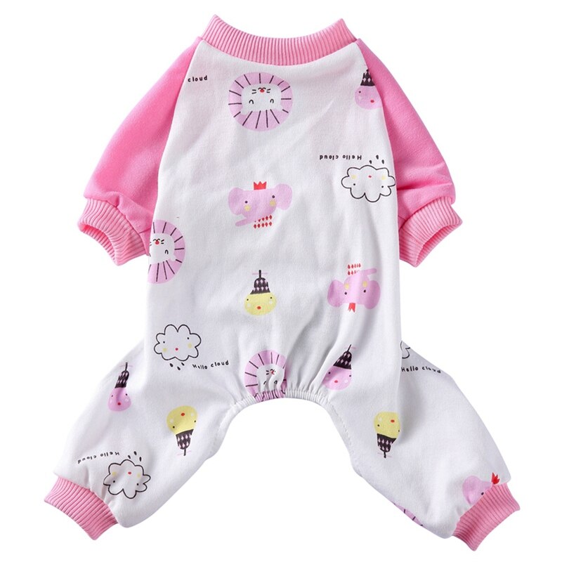 Cartoon Gedrukt Kleine Honden Pyjama Puppy Hond Kleding Puppy Jumpsuit Hond Jas Voor Chihuahua Pomeranian Honden Kleding Shirt
