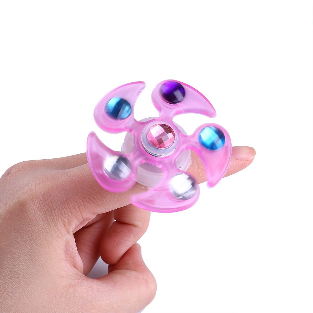 Early Education Toys Learning Toys For Children Children's Luminous Ring Manual Rotating Soft Plastic Flash Gyro Ring NewW930(5): Light Grey