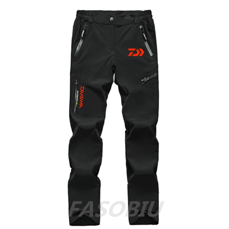 Daiwa Zomer Dunne Gedeelte Outdoor Sneldrogende Vissen Broek Mannen Broek Sport Broek Wandelen Broek Elastische Casual broek: Black / L